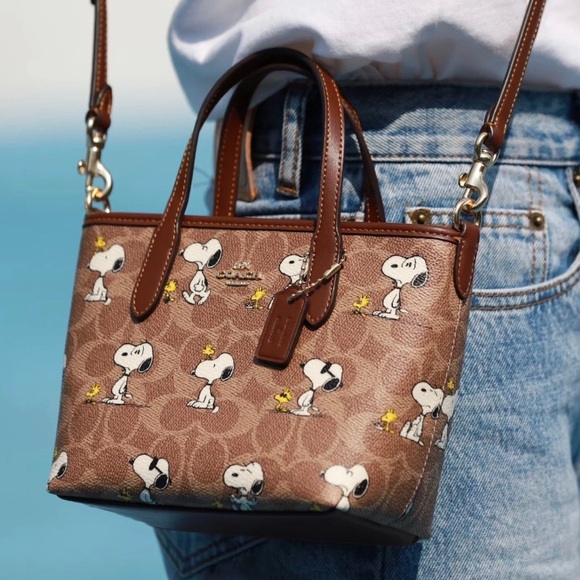 Coach Handbags - Coach X Peanuts City Mini Tote Bag In Signature Canvas Snoopy
